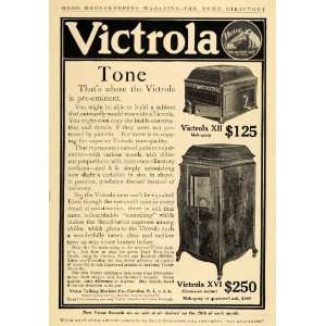 1910 Ad Victor Talking Machine Victrola XII & XVI Music   Original 