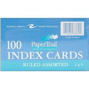  Index Cards 3X5 100/Pkg Ruled Assorted Colors Arts 