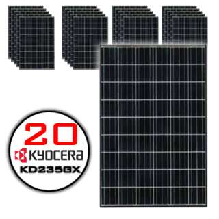 20x 235W Kyocera Solar Panels KD235GX LPB Photovoltaic  