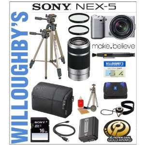  Sony NEX 5K/S Digital Camera Silver with Sony E Mount SEL 