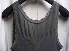 2K Sheer CC Logo 10P Chanel Ribbed Knit Tank Dress 36  