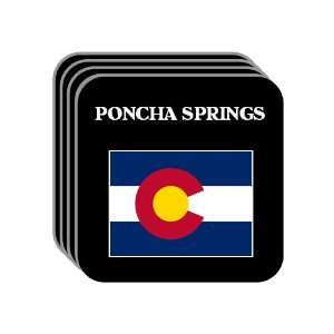US State Flag   PONCHA SPRINGS, Colorado (CO) Set of 4 Mini Mousepad 
