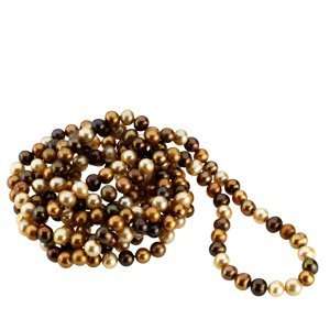   Choco. 08.00 09.00 Mm/ Pearl Rope Freshwater Cultured Dyed Choco In N