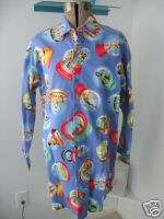 New flannel nightshirt pajamas retro 1950s snowglobes M  