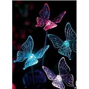  Set of 4 Solar Garden Butterfly Stakes 