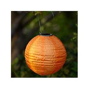  Orange Outdoor Solar Powered Lantern with White LED 