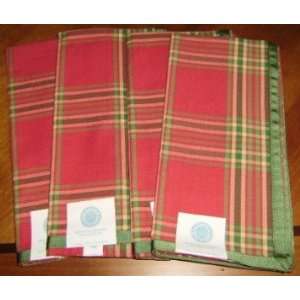   Table Linens Holiday Plaid Red 21 Square Napkins
