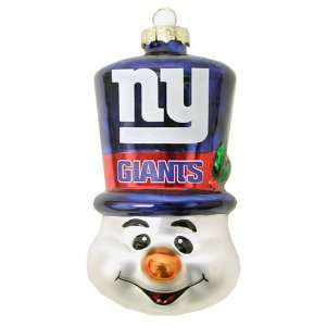  New York Giants Blown Glass Snowman Top Hat Christmas Tree 