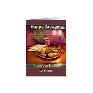  Happy Passover, Seder Plate with Mauve and Green Card 