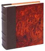 Product Image. Title Burlwood Photo Album with Brown Genuine Leather 