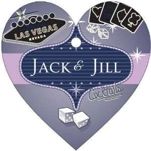Wedding Favors Purple Vegas Theme Heart Shaped Personalized Thank You 