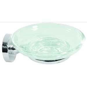   Satin Nickel Nobe Glass Soap Dish with Zinc Mount from the Nobe Series