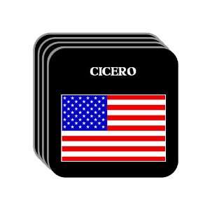  US Flag   Cicero, Illinois (IL) Set of 4 Mini Mousepad 