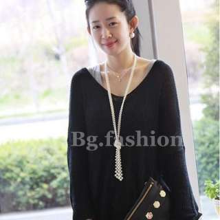  Oversized Batwing Slouchy Knitted Top Jumper Loose Sweater Pullover