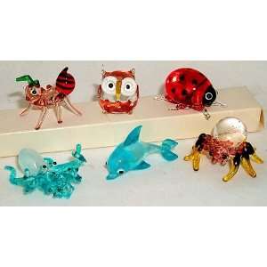  Dolphin, Ant, Owl, Octopus, Ladybug, Spider 6 pc 