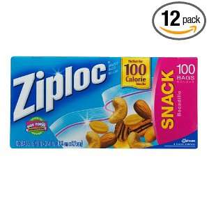  Ziploc Snack Bag Value Pack, 100 Count (Pack of 12 
