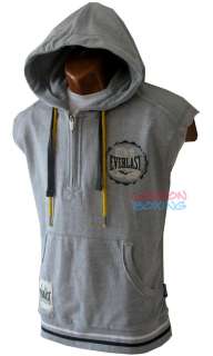 EVERLAST Boxing Grey Zip Sleeveless Gym Training Hoodie ★ FREE POST 