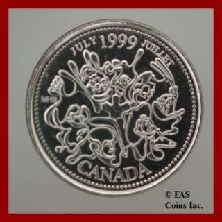 1999 July Choice BU Canada Quarter 25 Cents Coin #10229438 61  