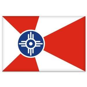 Wichita City Flag car bumper sticker window decal 5 x 3