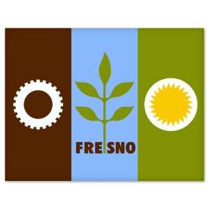  Fresno California City Flag car bumper sticker window 