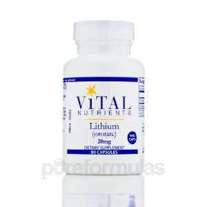  Vital Nutrients Lithium (orotate) 20 mg 90 Vegetarian 