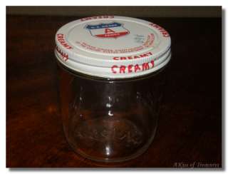 Vintage Skippy Creamy Peanut Butter Glass 1 Cup Measuring Jar w/ Lid 