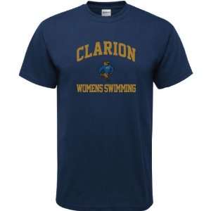  Clarion Golden Eagles Navy Womens Swimming Arch T Shirt 