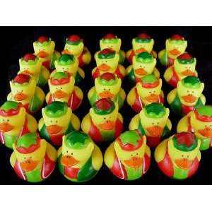  24 Mini Christmas Elf Rubber Ducky Party Favors Toys 
