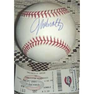 John Smoltz Signed Baseball   OMLB JSA PROOF & Ticket 