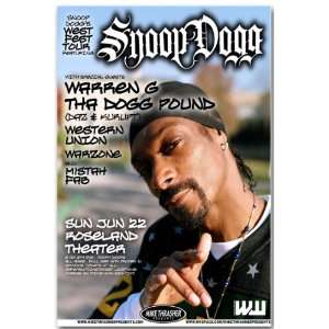 Snoop Dogg Poster   Wf Concert Flyer   West Fest Tour  