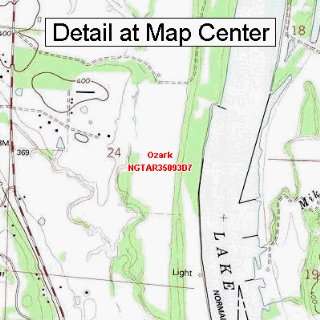 USGS Topographic Quadrangle Map   Ozark, Arkansas (Folded/Waterproof)