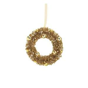  Gold Glitter Wreath Ornament (pack of 6) 
