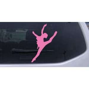 Pink 14in X 9.5in    Dancer Silhouettes Car Window Wall Laptop Decal 