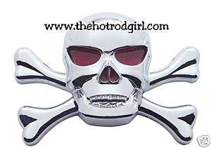 Skull and Cross Bones Chrome Emblem for Hot Rod  