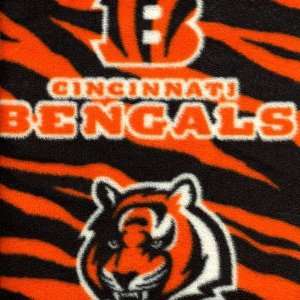 NFL Cincinnati Bengals Polar Fleece Slashed Print Fabric  Per Yard 