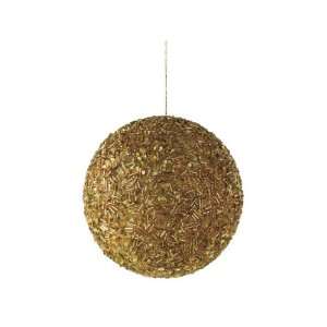  Set of 6 Small Retro Gold Glitter Sprinkles Christmas Ball 