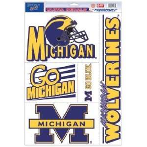    Michigan Wolverines Static Cling Decal Sheet