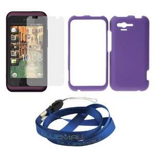 GTMax Purple Hard Rubberized Snap On Case + Clear LCD Screen Protector 