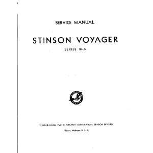   Stinson Model 10 A Aircraft Service Manual Sicuro Publishing Books