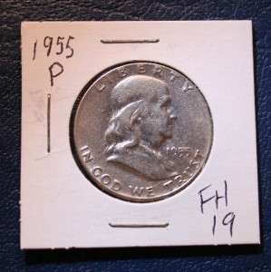1955 D   FRANKLIN HALF DOLLAR SILVER   1955D (Stock # FH 19*)  
