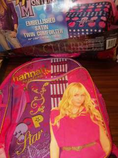 Hannah Montana Embellished Satin Twin Size Comforter & FREE Backpack 