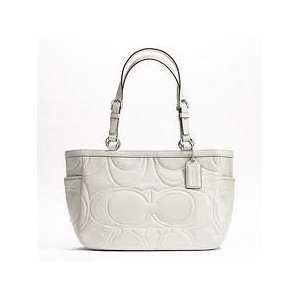  Coach Gallery Embossed Signature Stitch Patent Leather Tote 
