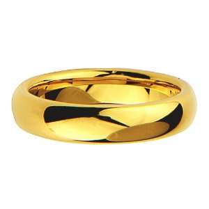 5mm Mens Cobalt Free Tungsten Carbide Gold Plated COMFORT FIT Wedding 