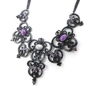  Necklace french touch Sissi purple black. Jewelry
