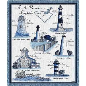  South Carolina Lighthouse Tapestry Throw Blanket