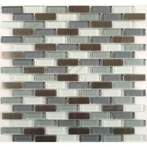 Slate Uniform Brick Grey Stainless Steel Series Glossy Glass and Metal 