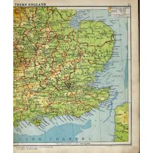 1925 Map England Surrey London Scotland Orkney Shetland 