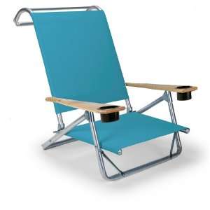  Folding Beach Arm Chair with Cup Holders, Aqua Patio, Lawn & Garden