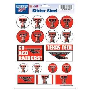  Texas Tech University Sticker Sheet 5x7 