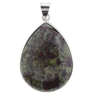  Pendants   Dragon Blood Jasper With Silver Plated Frame 